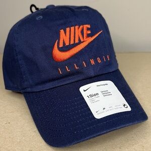Nike Heritage86 University Of Illinois Spellout Strapback Dri-Fit Hat NEW